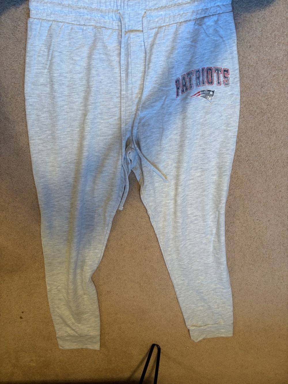 NFL Gray Patriots Sweatpants with Drawstring